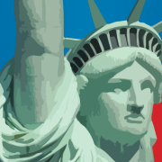 Image - Statue of Liberty and Kamala Harris and Donald Trump